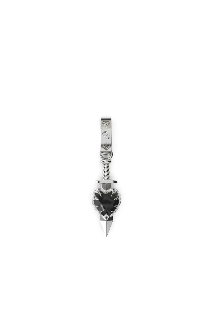 Stolen Girlfriends Club Sterling Silver Love Claw Dagger Charm with Onyx