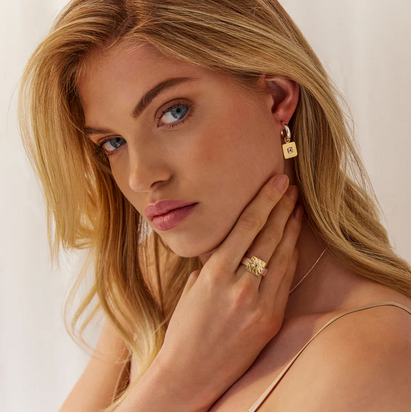 Najo Sterling Silver & 14ct Gold Plated Tribute Earrings with Clear Topaz