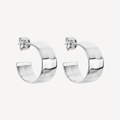 Najo Sterling Silver 10x20mm La Dolce Vita Hoop Earrings