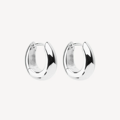 Najo Sterling Silver 14x15mm Arco Huggie Earrings
