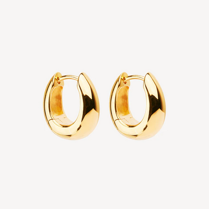 Najo 14ct Gold Plated 14x15mm Arco Huggie Earrings