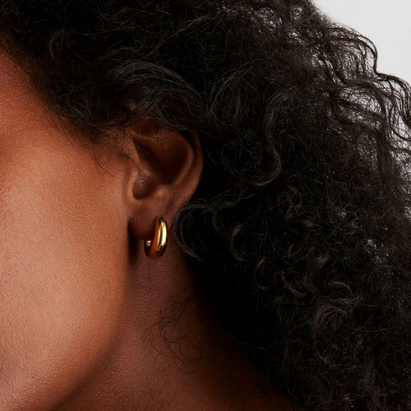 Najo 14ct Gold Plated 14x15mm Arco Huggie Earrings