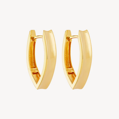 Najo 14ct Gold Plated 5x22mm Swan Huggie Earrings