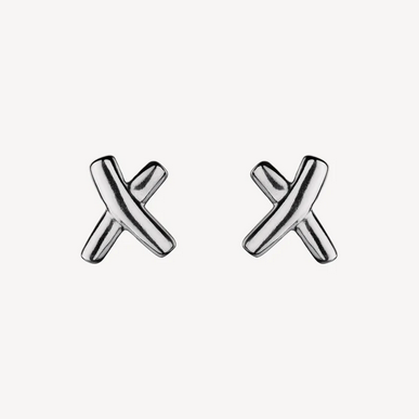 Najo Sterling Silver Cross Stud Earrings