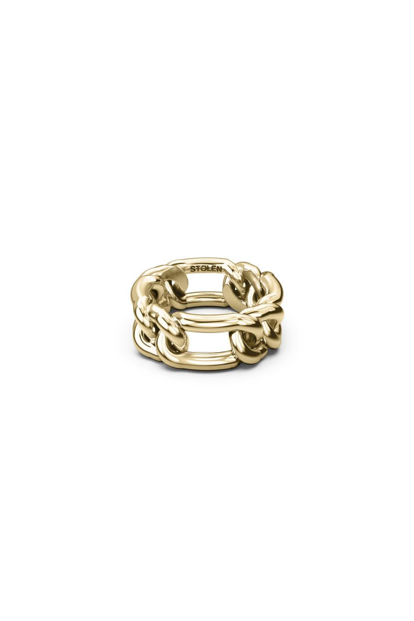 Stolen Girlfriends Club 18ct Gold Plated Curbed Spacer Ring