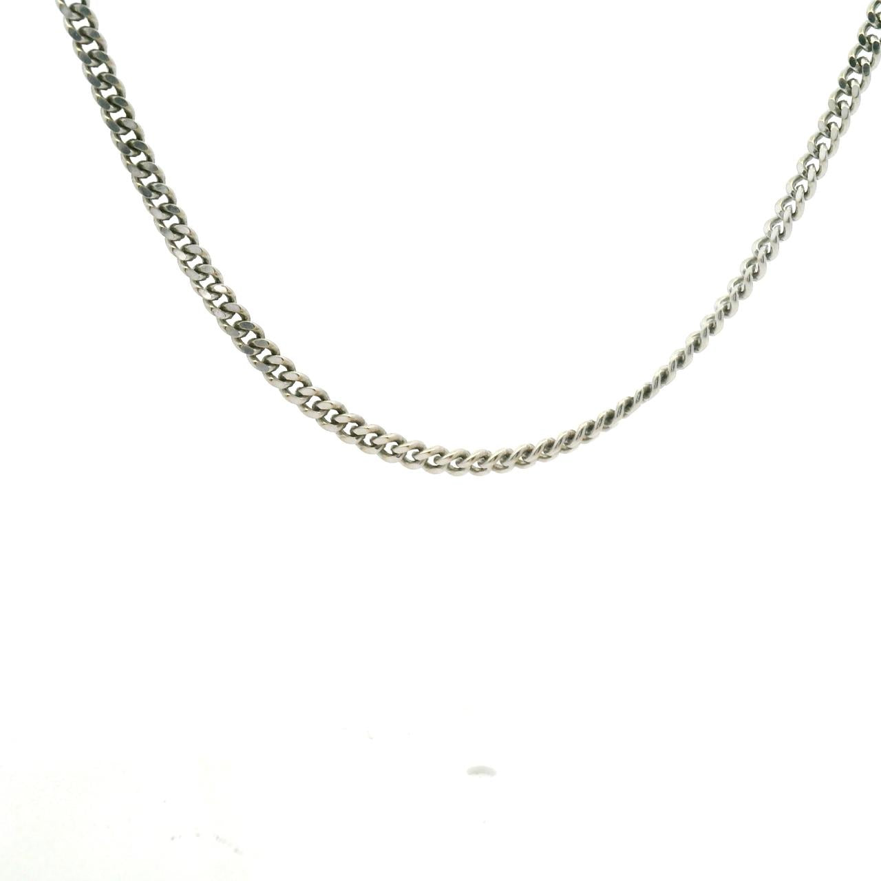 Estate 18ct White Gold Curb Link Chain