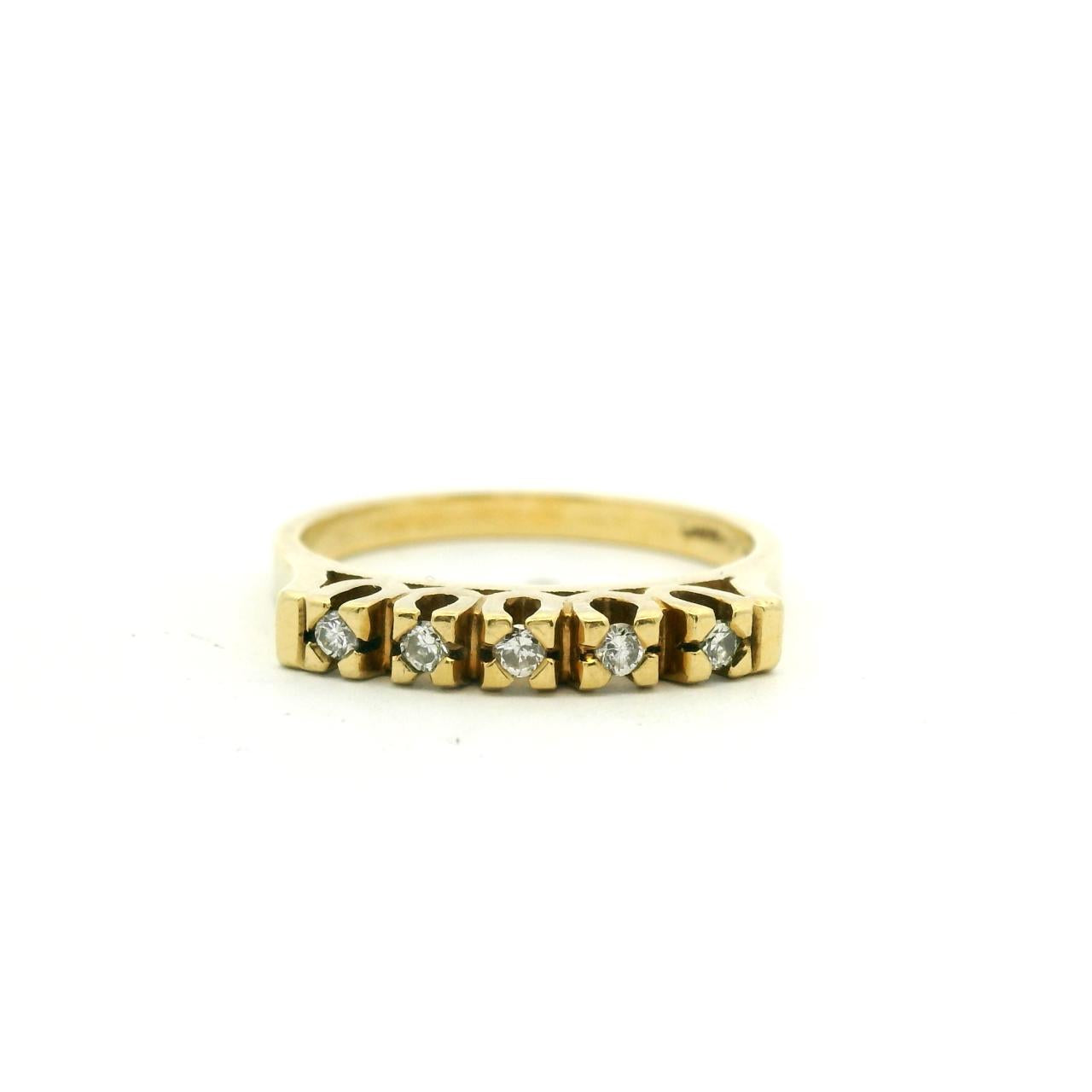 Estate 18ct Yellow Gold Diamond Five Stone Ring