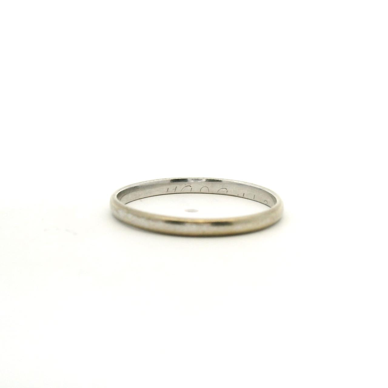 Estate 9ct White Gold Plain 1.85mm Band