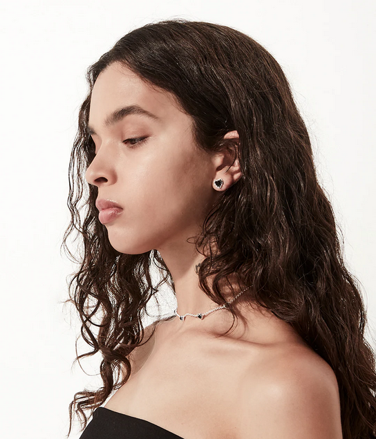 Stolen Girlfriends Club Sterling Silver Mini Love Claw Earrings with Onyx