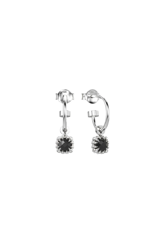 Stolen Girlfriends Club Sterling Silver Baby Claw Anchor Sleeper Earrings with OnyxStolen Girlfriends Club Sterling Silver Baby Claw Anchor Sleeper Earrings with Onyx