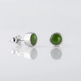 Nick Von K Sterling Silver Pounamu Dot Stud Earrings