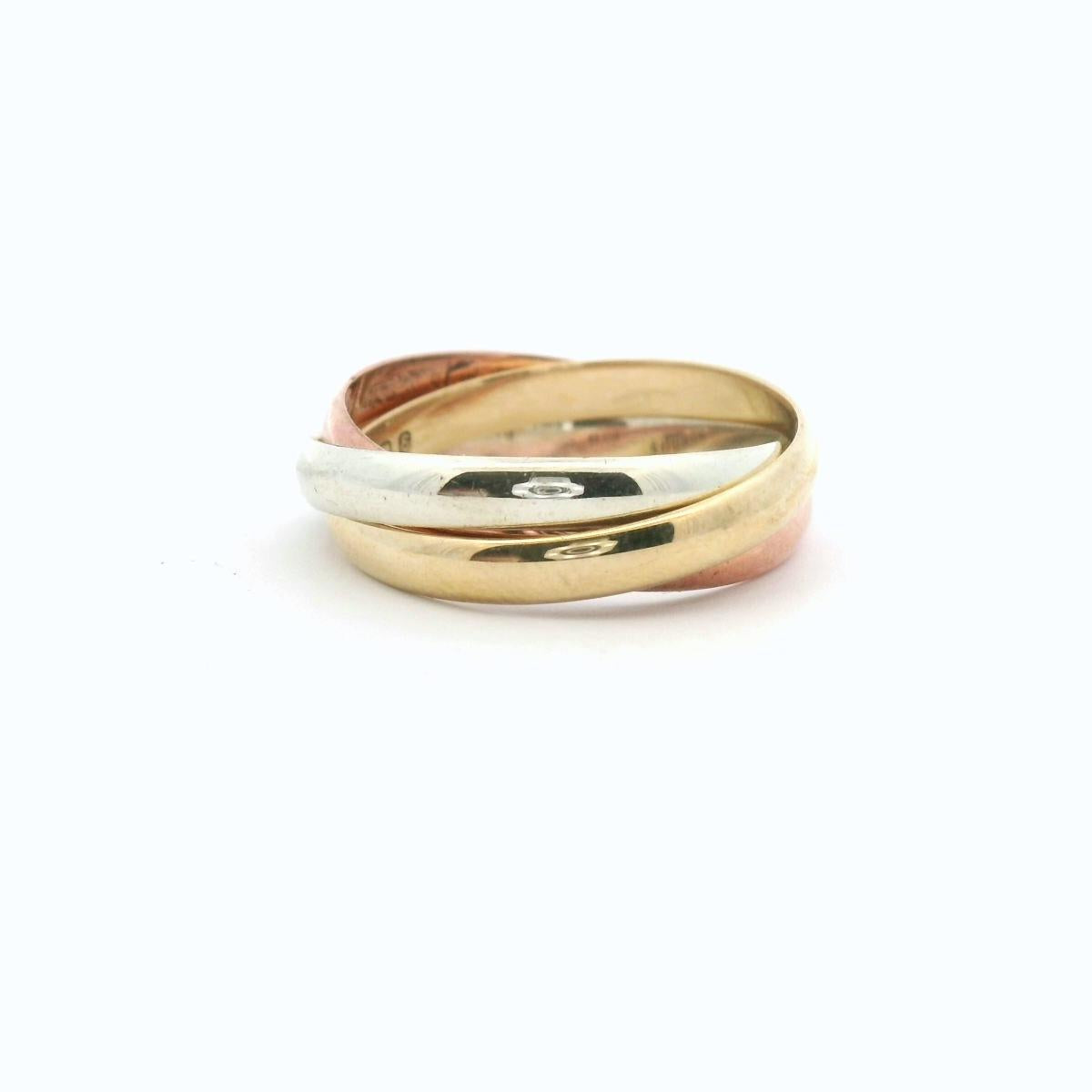 Estate 9ct Tri Tone Russian Wedding Band