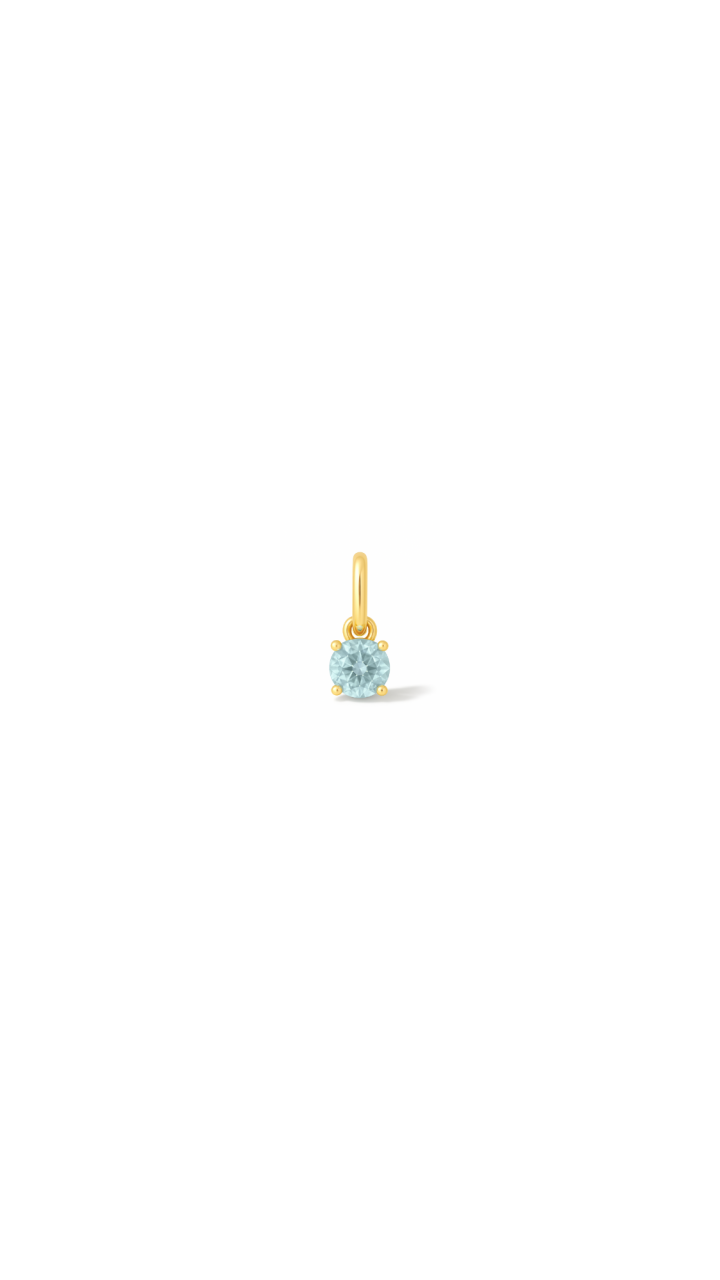 9ct Yellow Gold Blue Topaz Birthstone Pendant