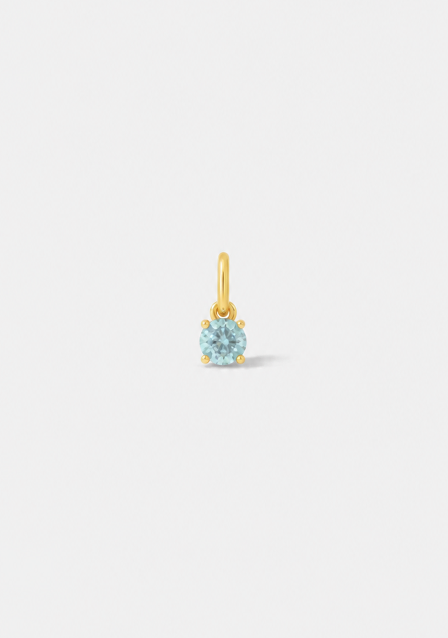 9ct Yellow Gold Blue Topaz Birthstone Pendant