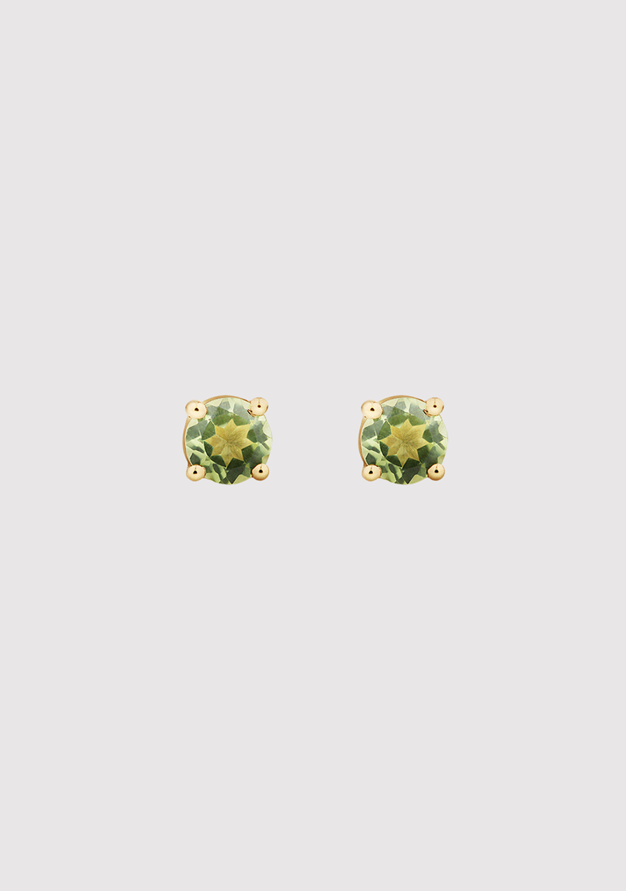 9ct Yellow Gold Peridot Birthstone Stud Earrings