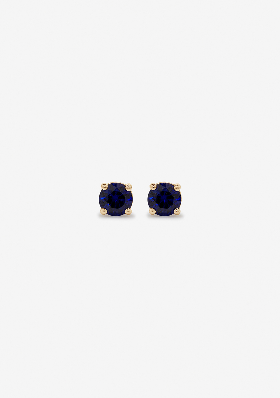 9ct Yellow Gold Laboratory Grown Sapphire Birthstone Stud Earrings