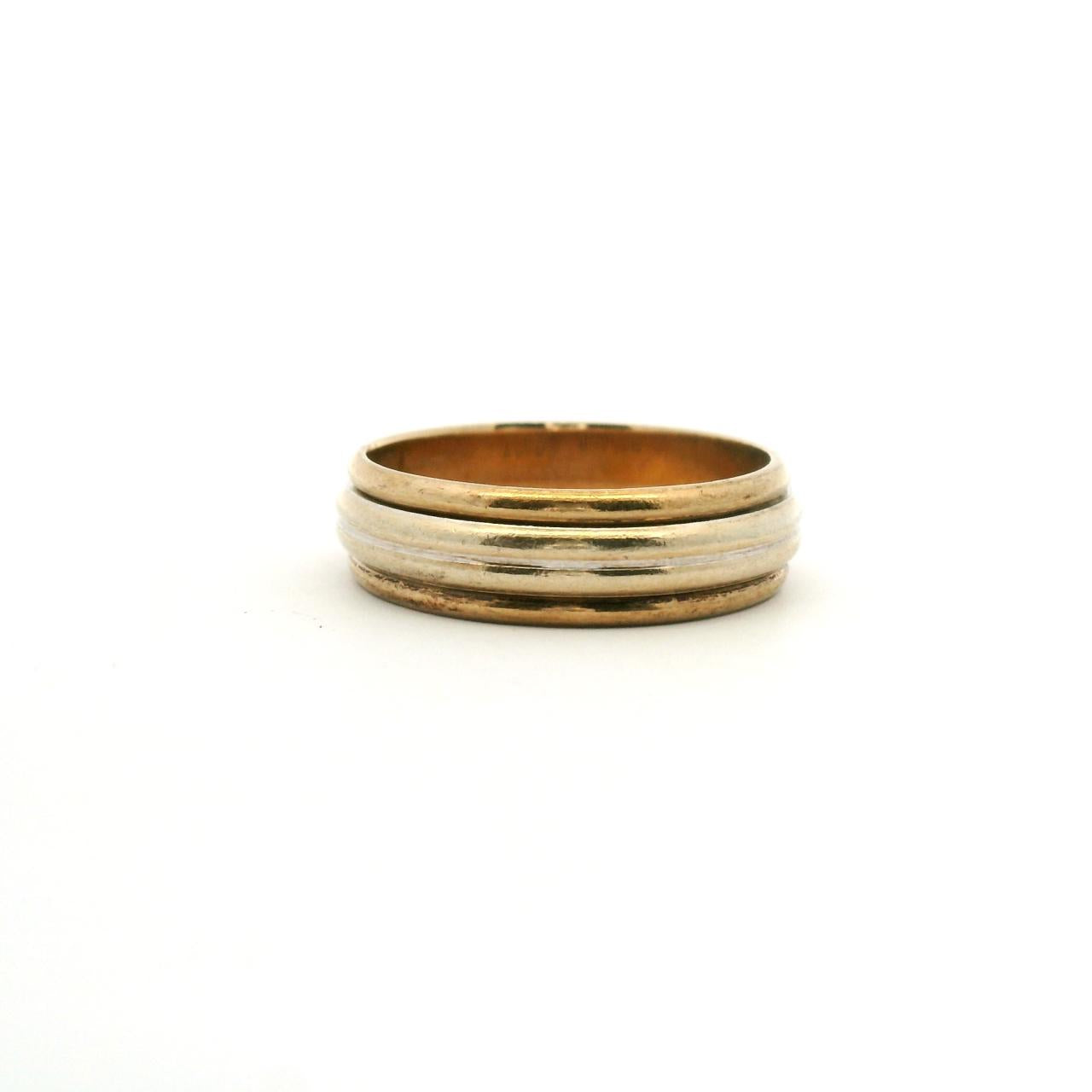 Estate 9ct Yellow & White Gold Band