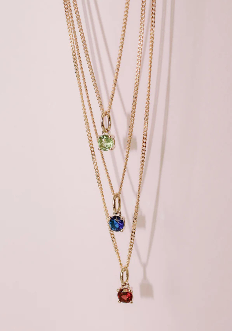9ct Yellow Gold Amethyst Birthstone Pendant
