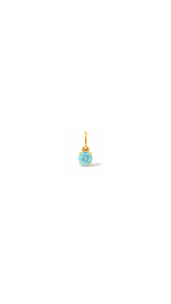 9ct Yellow Gold Aquamarine Birthstone Pendant