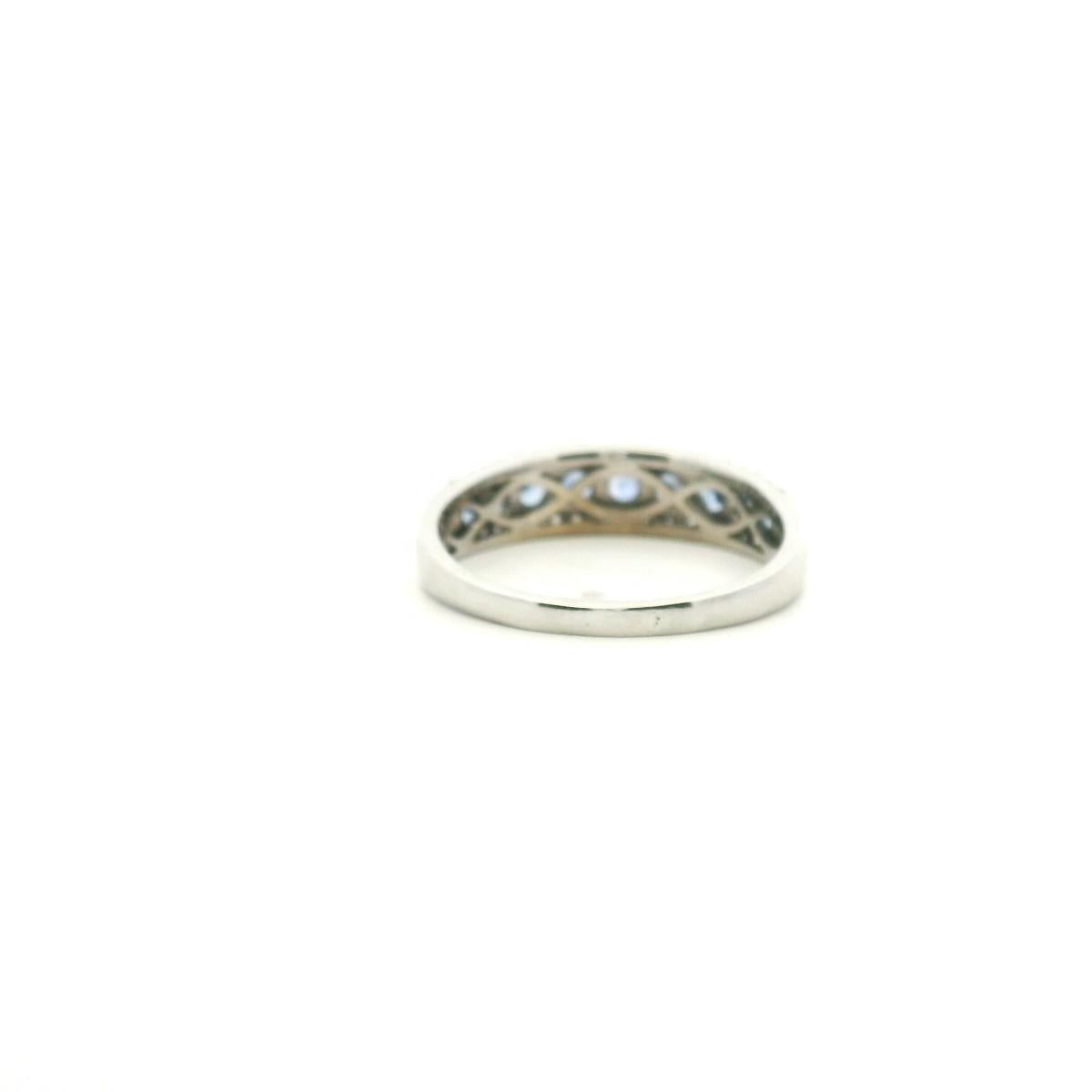 Ceylonese Sapphire & Diamond 9ct White Gold Band