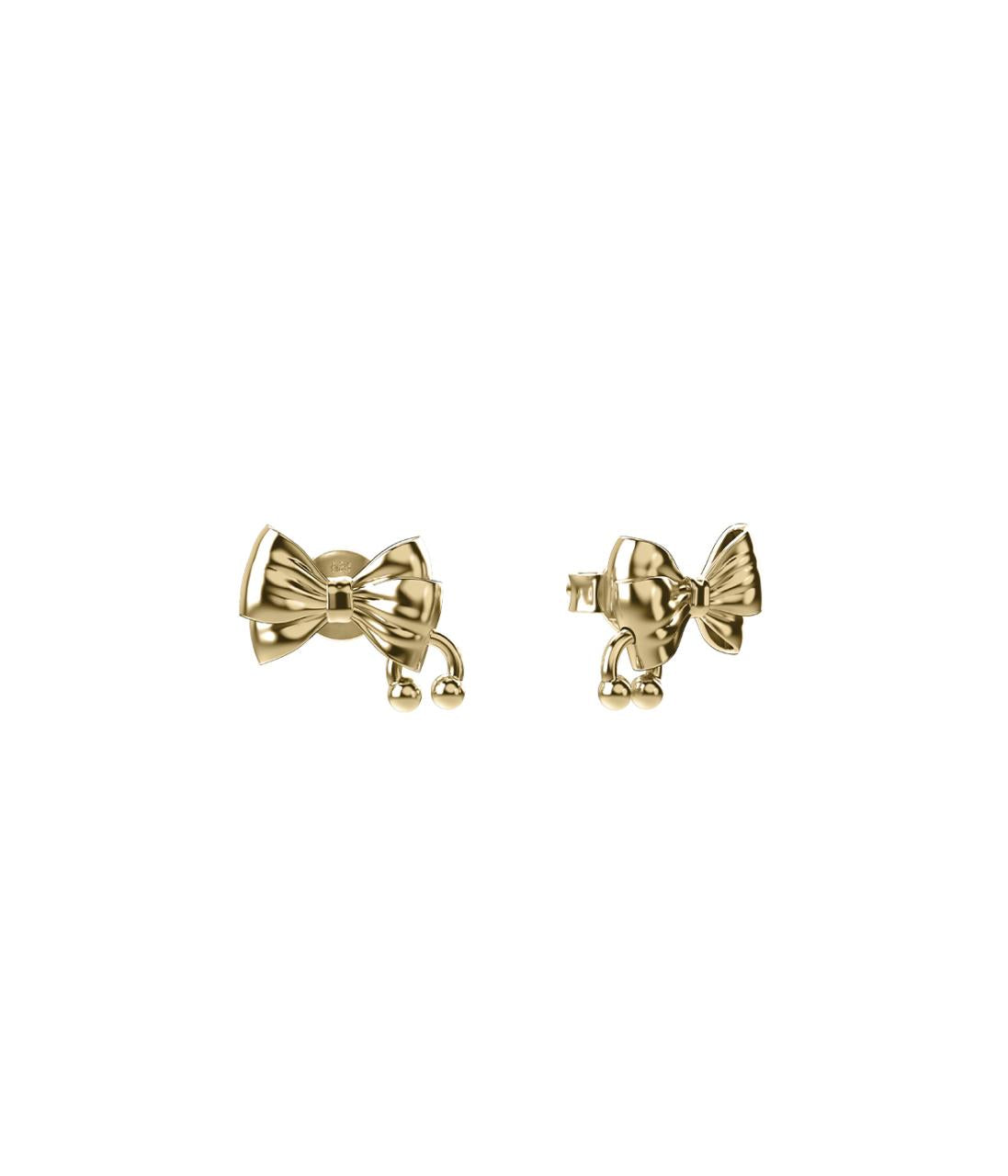 Stolen Girlfriends Club 18ct Gold Plated Pierced Bow Stud Earrings