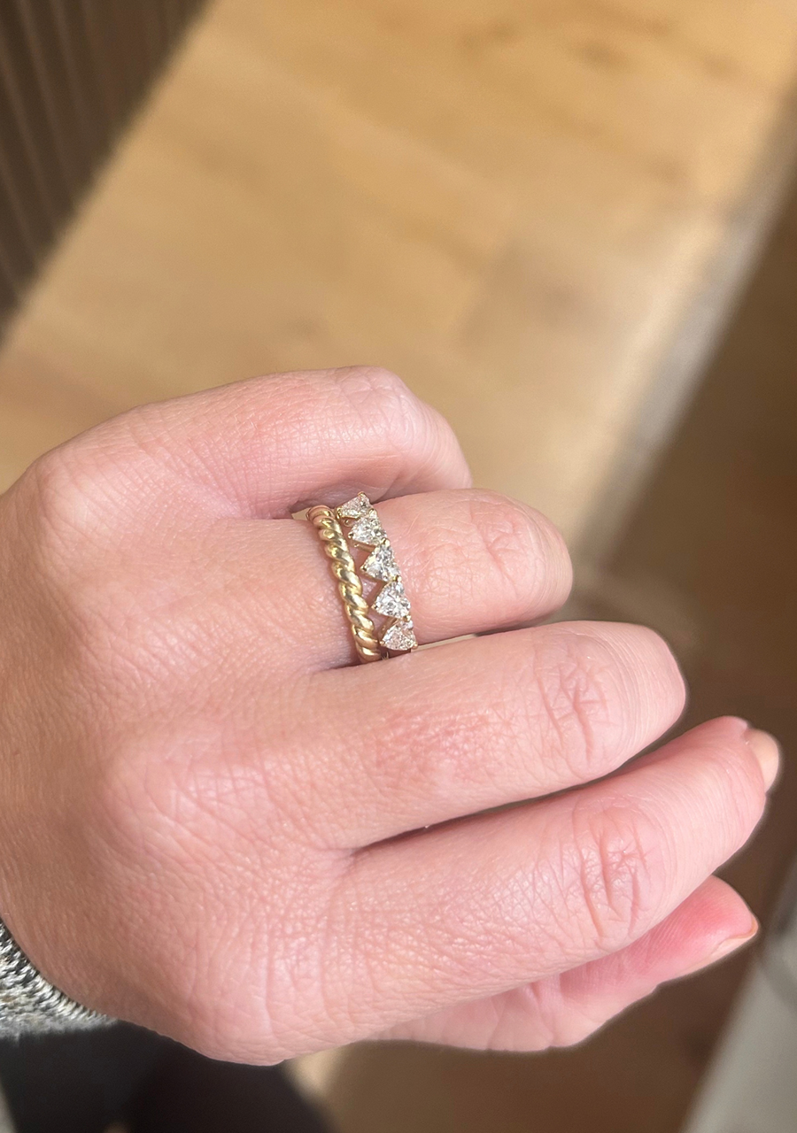 9ct Yellow Gold Lab Grown Diamond Heart Five Stone Ring