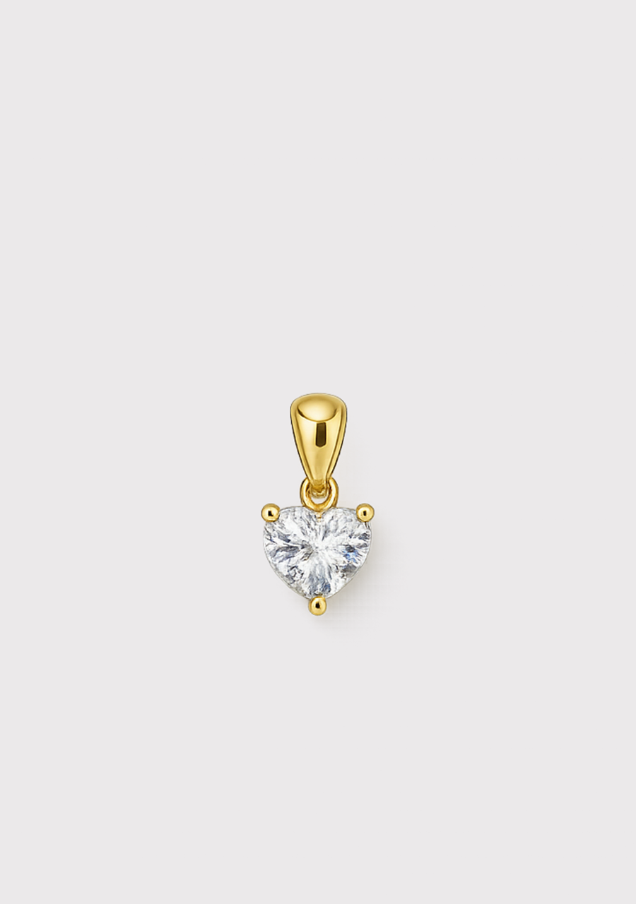 9ct Yellow Gold Lab Grown Diamond Heart Pendant