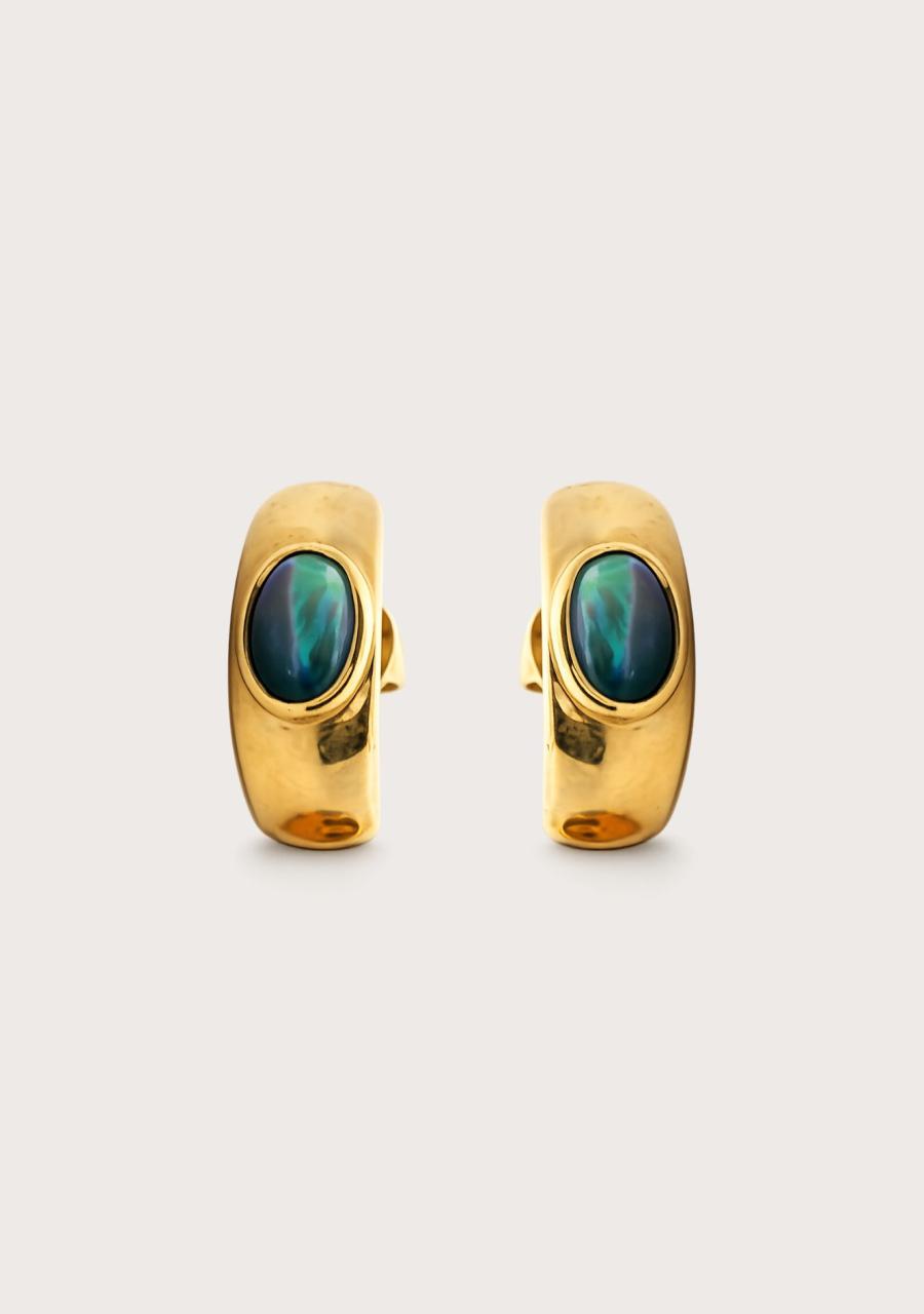 Estate 18ct Yellow Gold Opal Stud Earrings