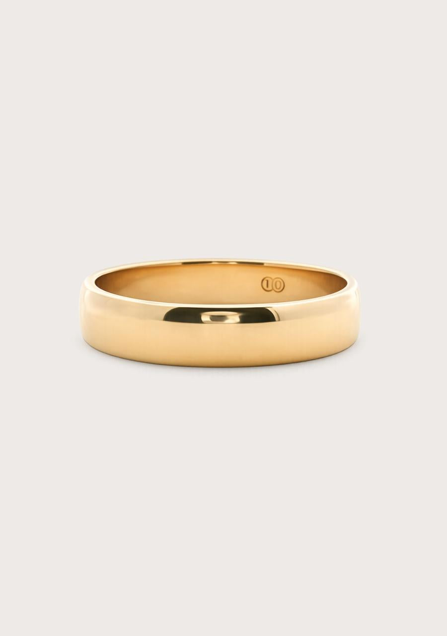 Estate 18ct Yellow Gold Plain 3.8mm Band Ring Size: L Weight: 3.36g