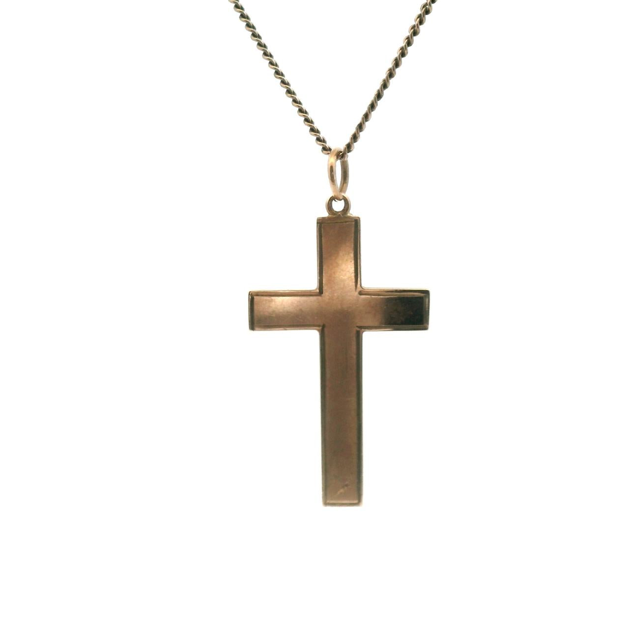 Estate 9ct Rose Gold Cross Pendant Weight: 2.38g This pendant comes with a complimentary Sterling Silver Plated 45cm Chain