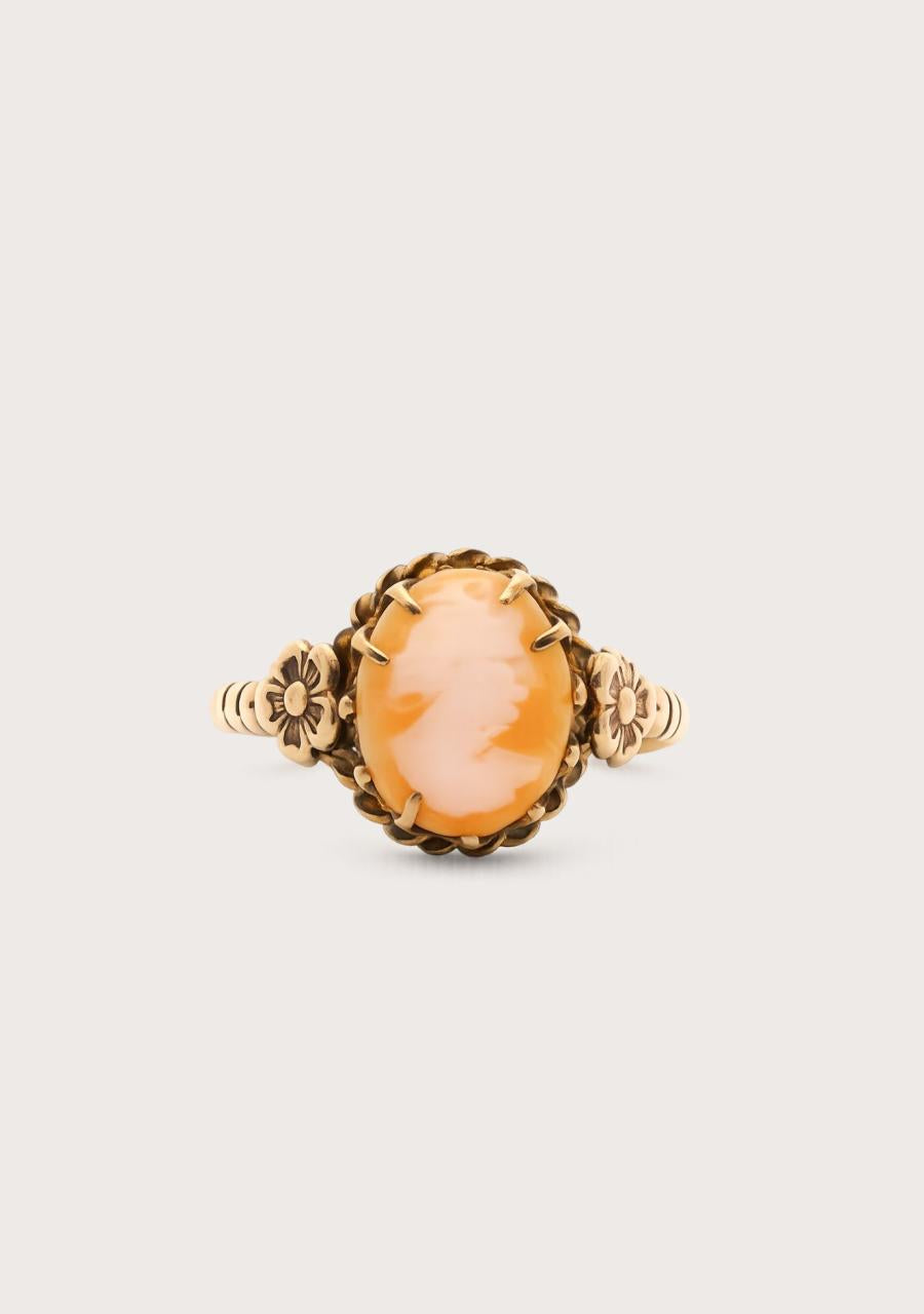 Estate 9ct Rose Gold Cameo Ring Ring Size: O Weight: 1.87g