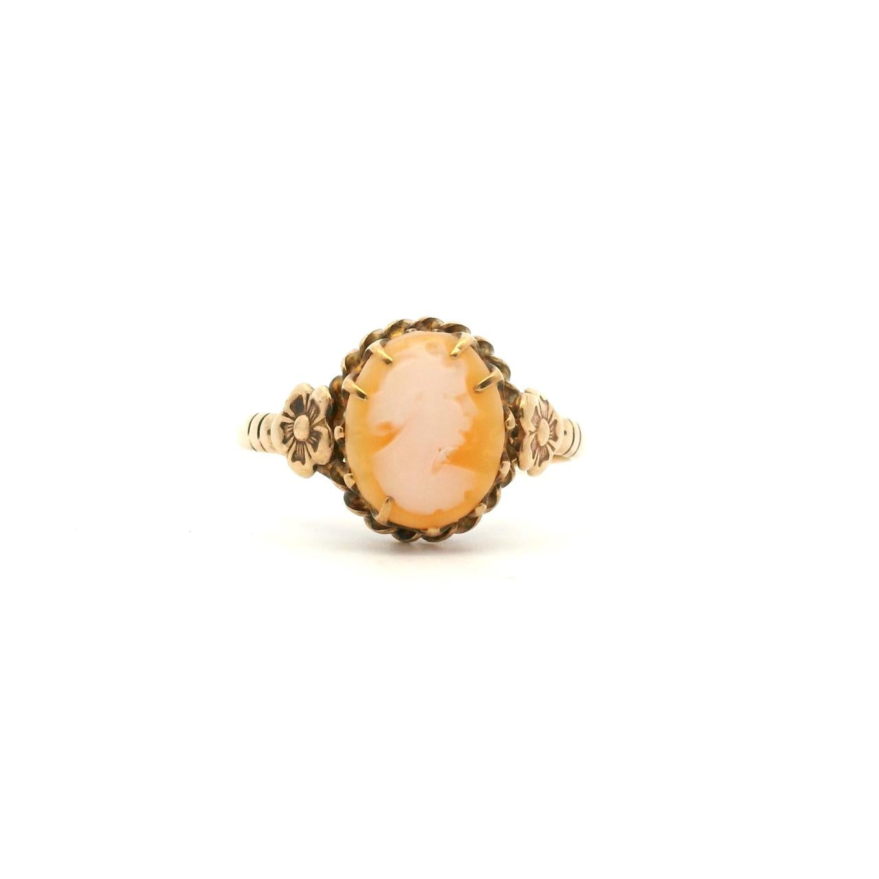 Estate 9ct Rose Gold Cameo Ring Ring Size: O Weight: 1.87g