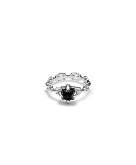 Stolen Girlfriends Club Sterling Silver Four Point Talon Ring with Onyx