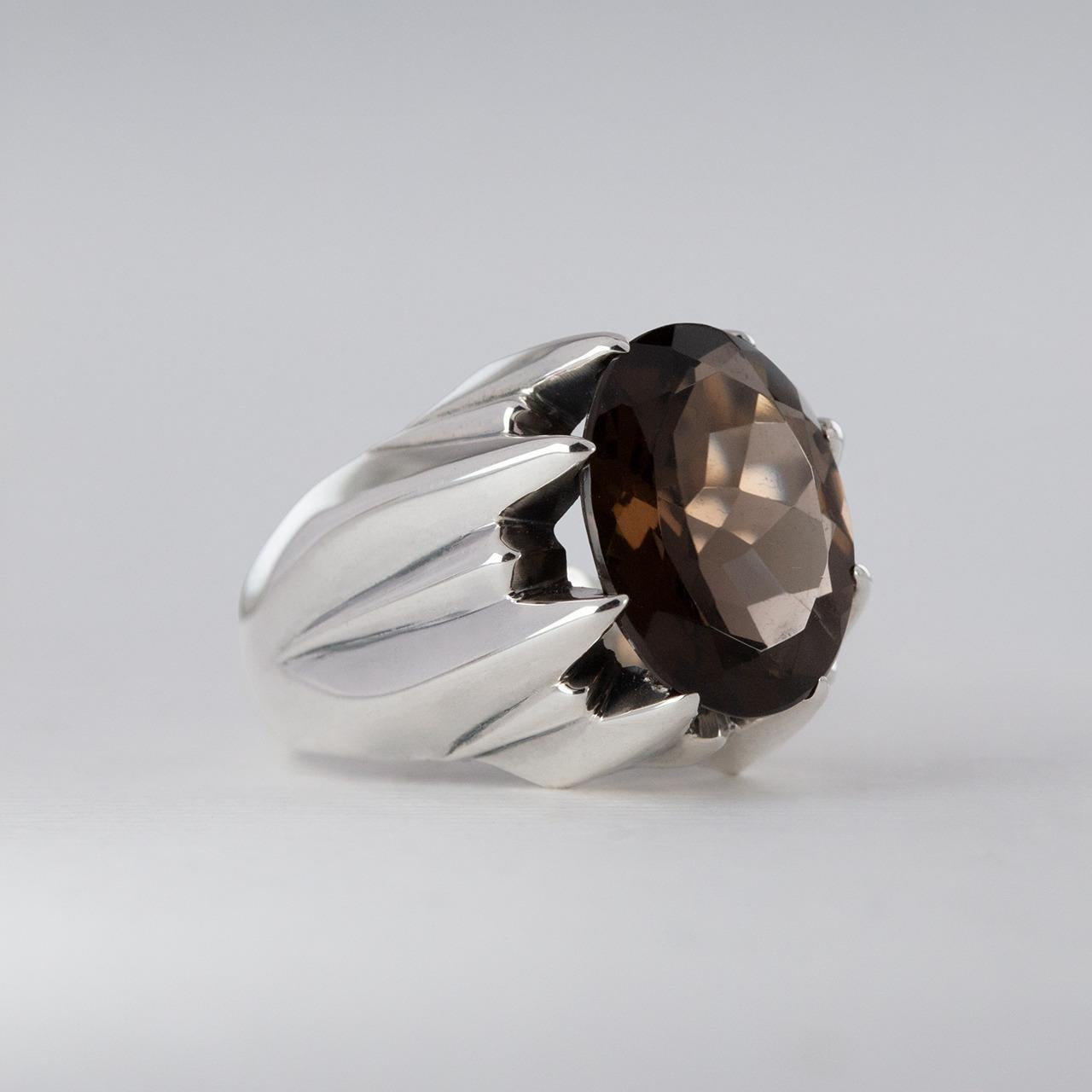 Nick Von K Smokey Quartz Large Star Claw Ring