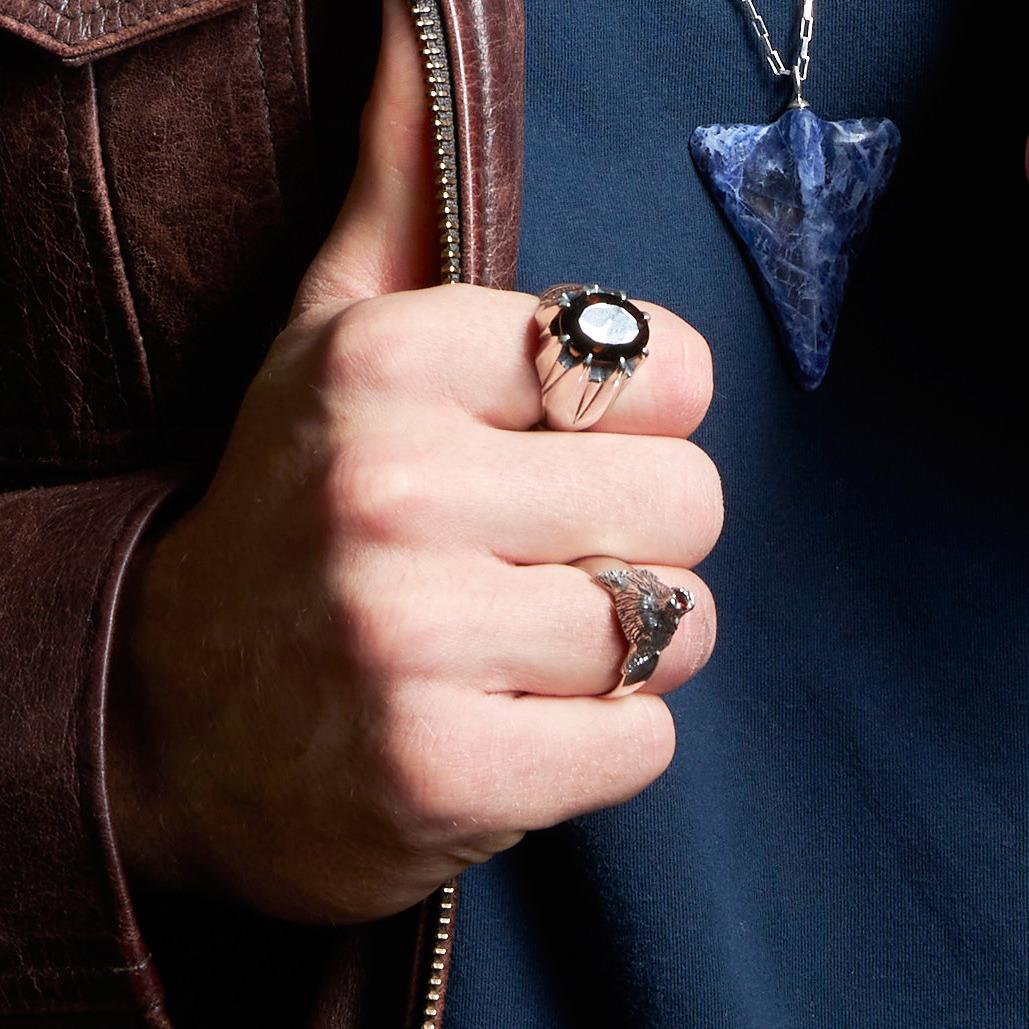 Nick Von K Smokey Quartz Large Star Claw Ring