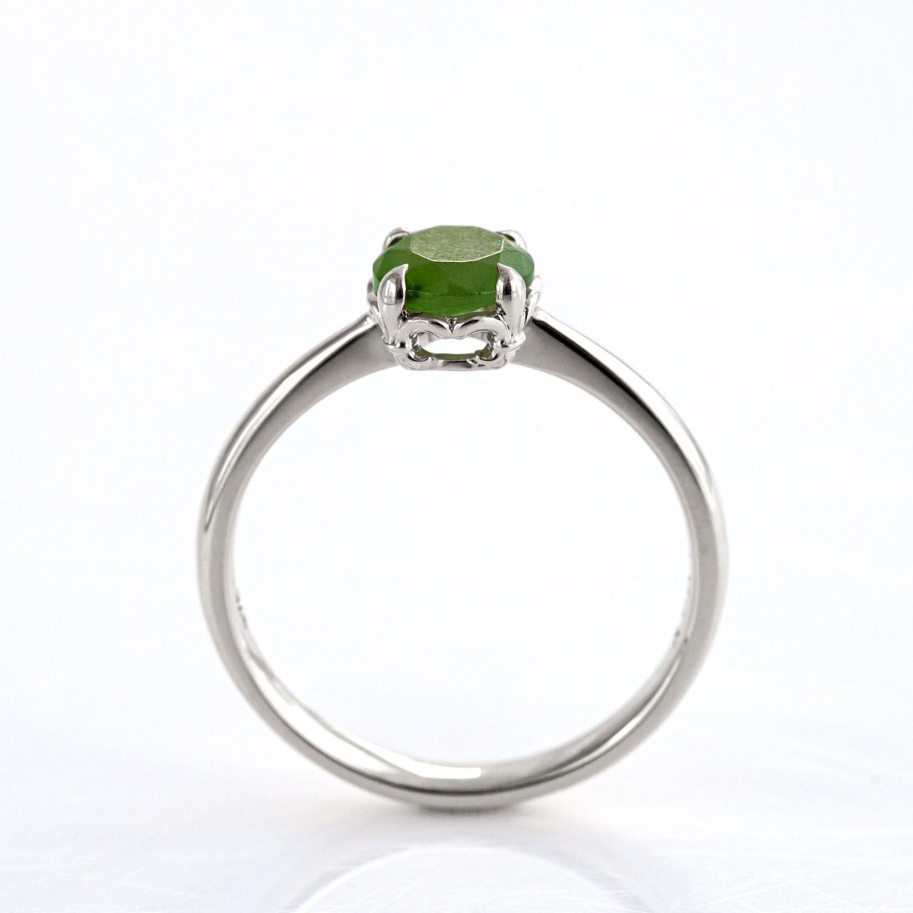 Nick Von K Baby Dewdrop ring with Pounamu Sterling Silver