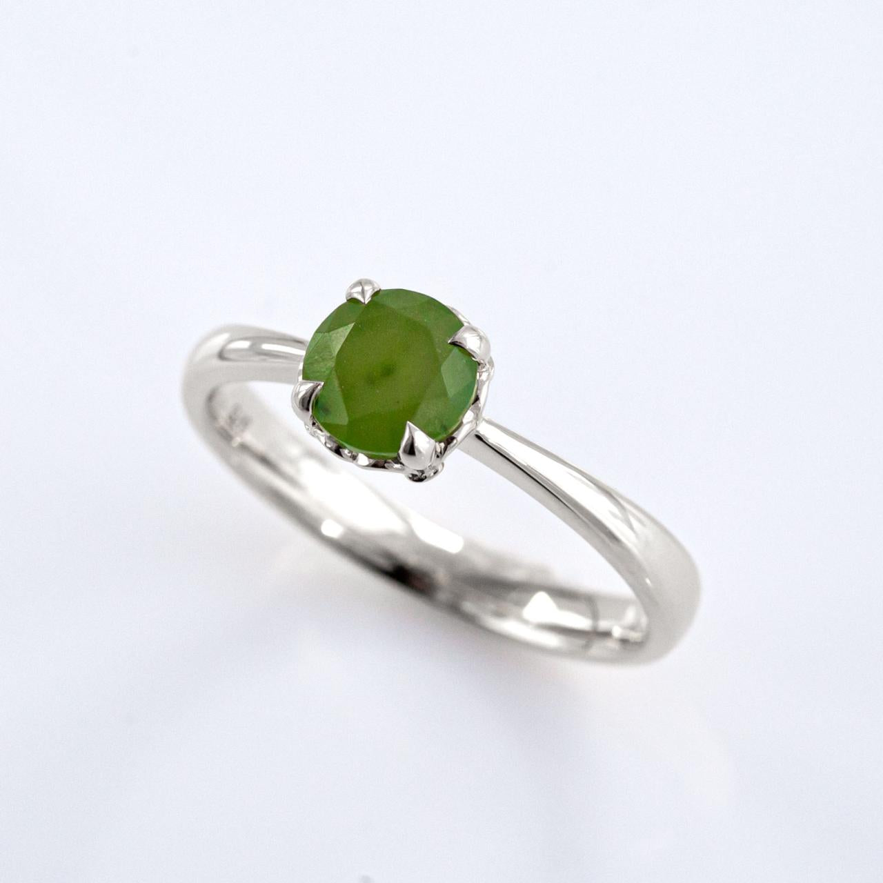Nick Von K Baby Dewdrop ring with Pounamu Sterling Silver
