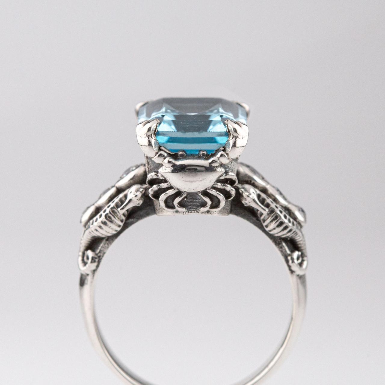 Nick Von K Blue Topaz Tide Pool Ring Sterling Silver