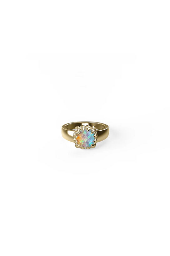 Stolen Girlfriends Club 18ct Gold Plated Opal Baby Claw Ring