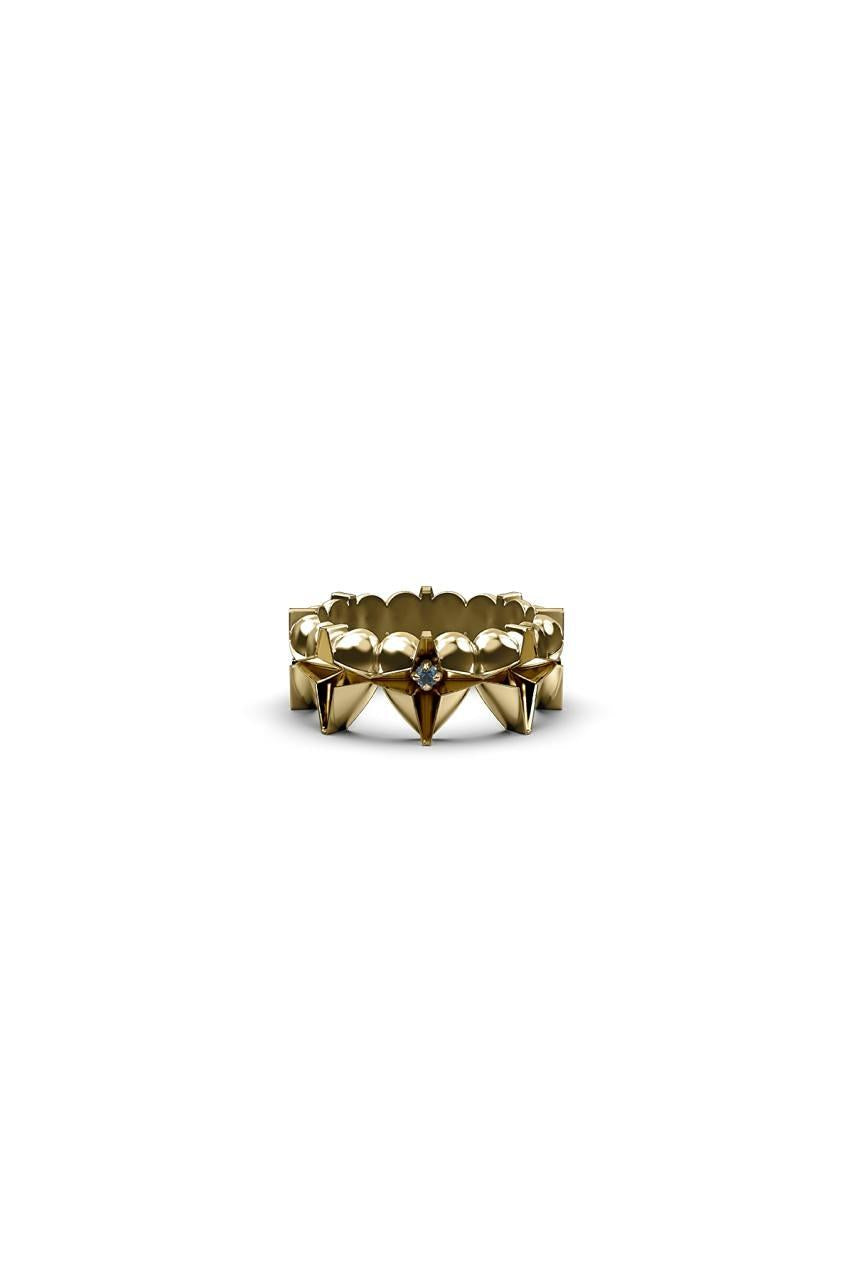 Stolen Girlfriends Club 18ct Gold Plated Celestial Heart Eternity Band with Topaz