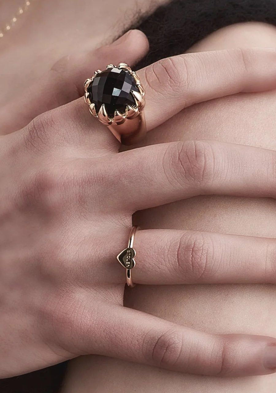 Stolen Girlfriends Club 18ct Yellow Gold Plated Baby Stolen Heart Ring