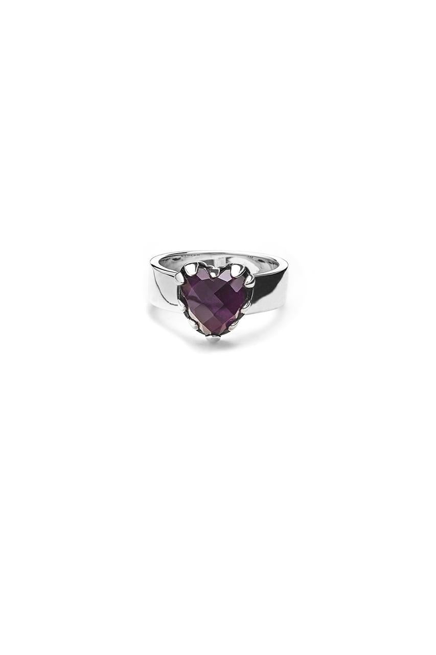 Stolen Girlfriends Club Sterling Silver Love Claw Ring with Dark Amethyst