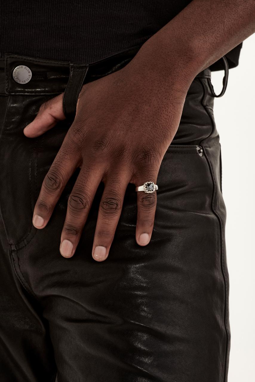 Stolen Girlfriends Club Sterling Silver Iron Glance Baby Claw Ring with Hematite