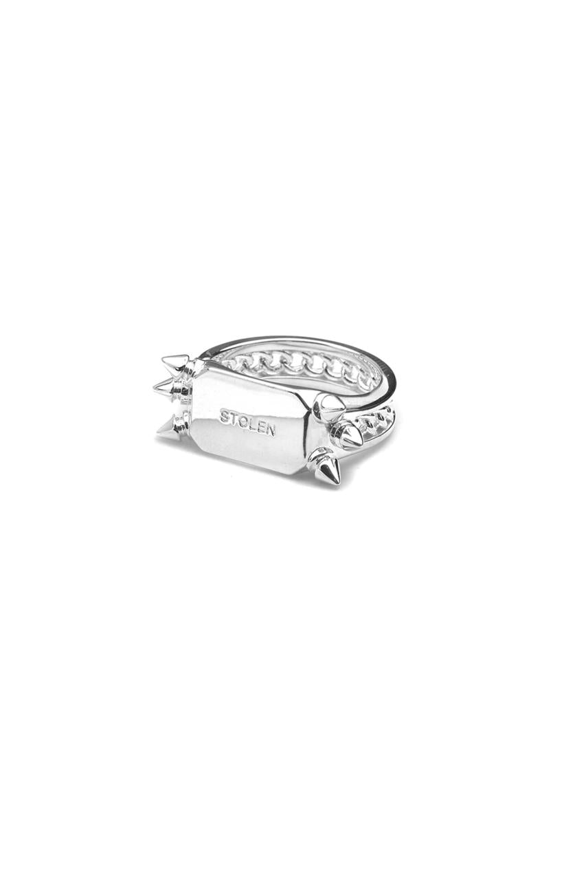 Stolen Girlfriends Club Sterling Silver Precious Punk Block Ring