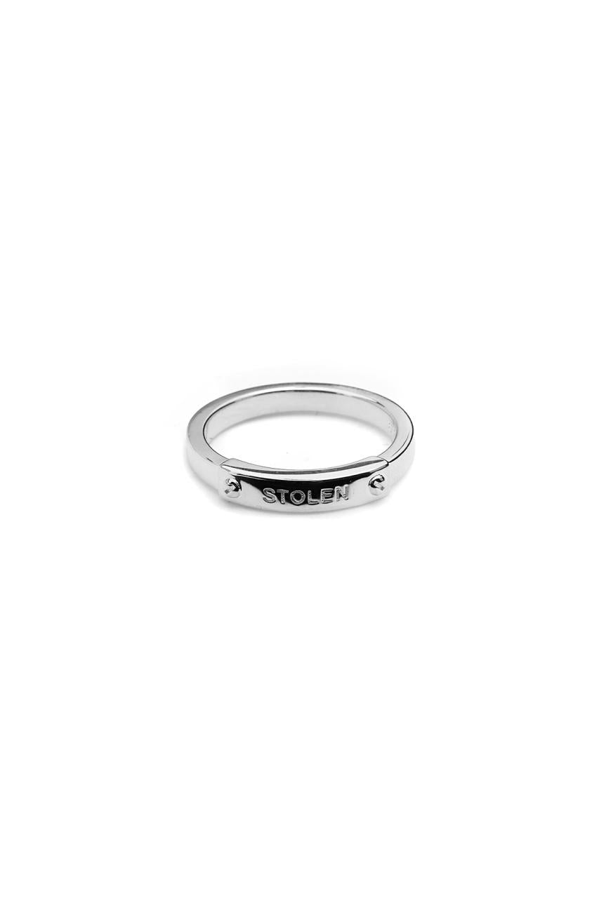 Stolen Girlfriends Club Sterling Silver Narrow Bolted Band Ring