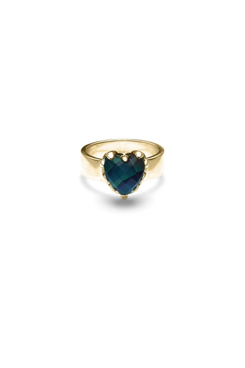 Stolen Girlfriends Club 18ct Gold Plated Mood Crystal Love Claw Ring