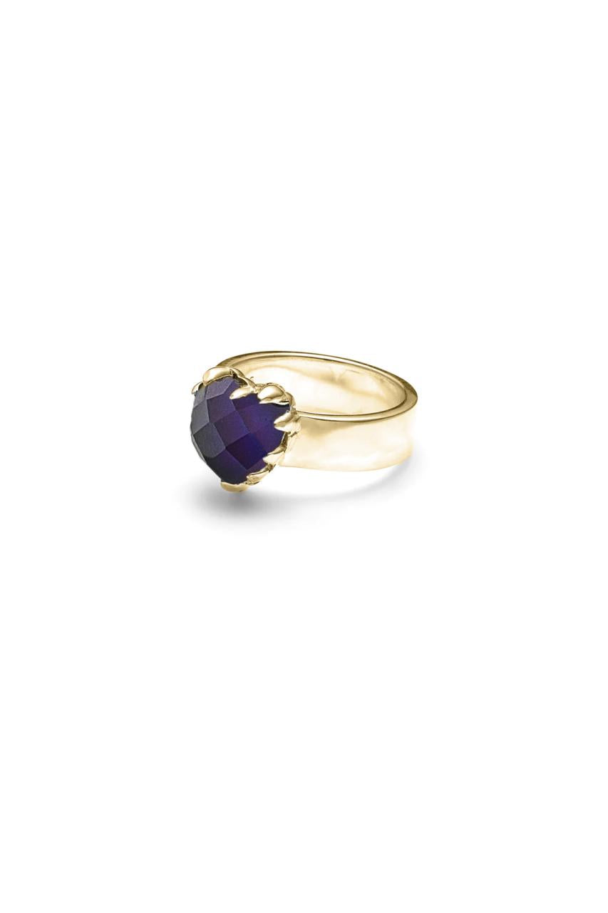 Stolen Girlfriends Club 18ct Gold Plated Mood Crystal Love Claw Ring