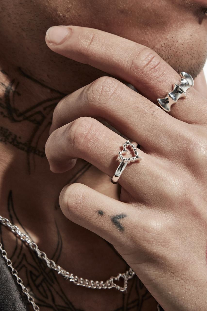 Stolen Girlfriends Club Sterling Silver Jagged Heart Mini Ring