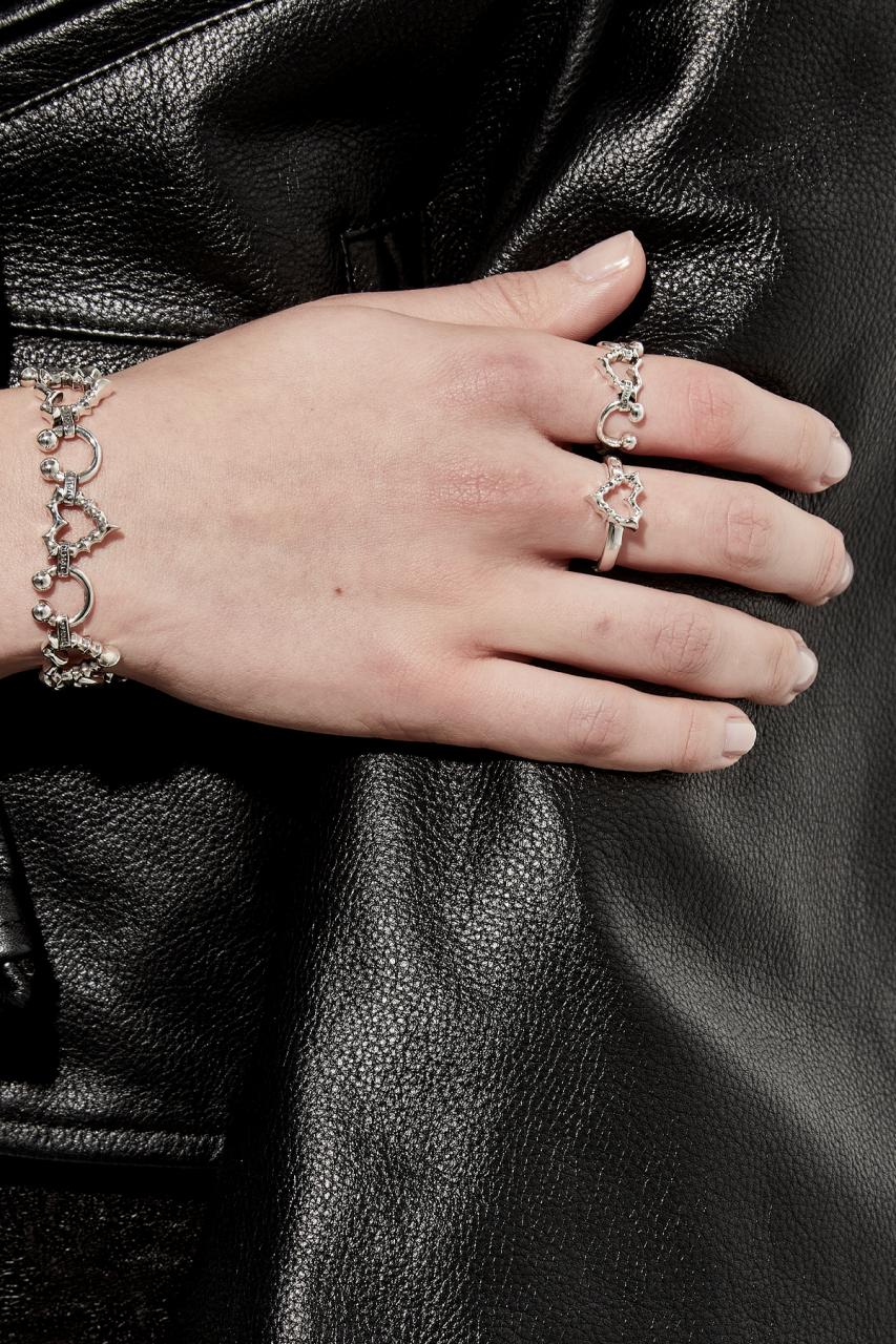 Stolen Girlfriends Club Sterling Silver Jagged Heart Mini Ring