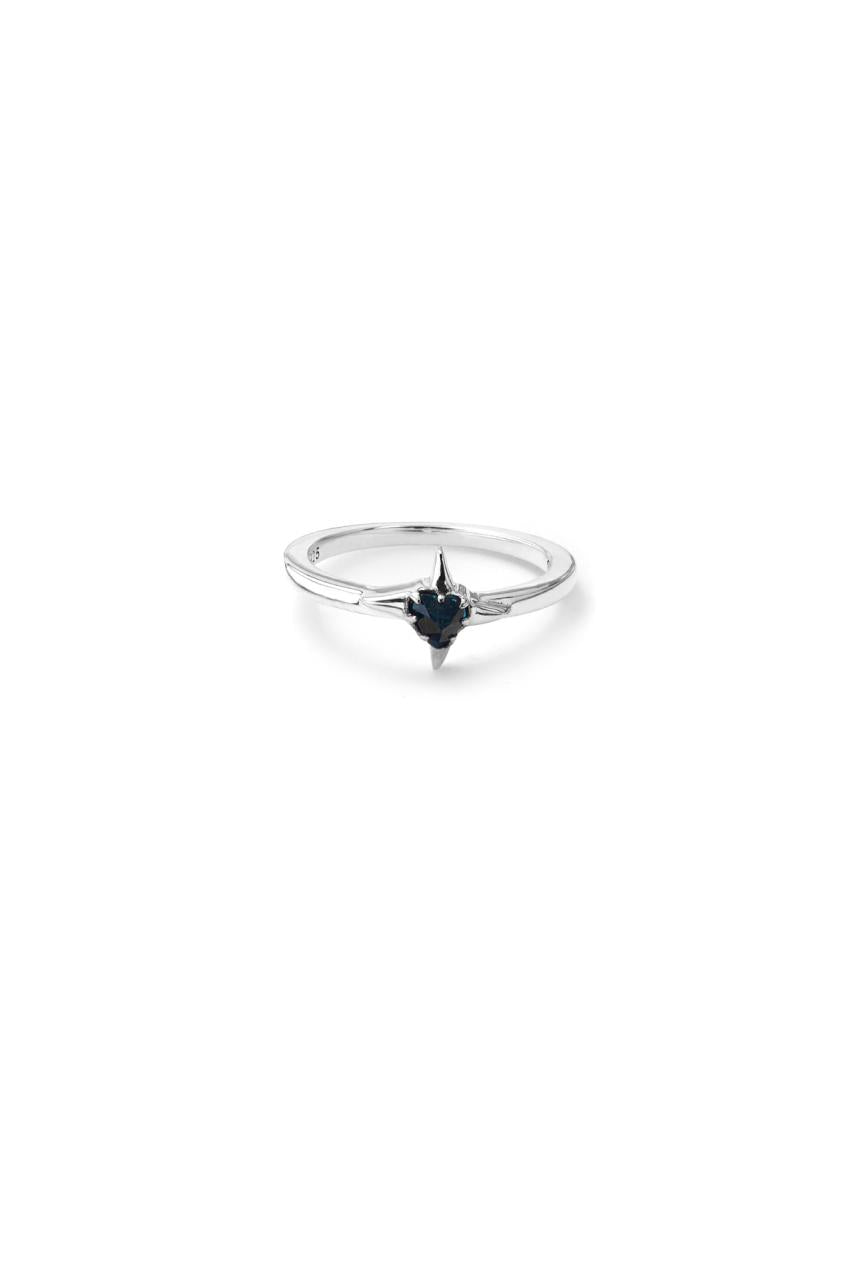 Stolen Girlfriends Club Sterling Silver Liquid Star Ring with London Blue Topaz